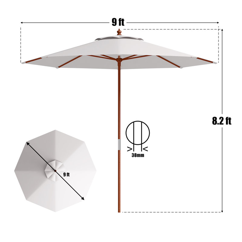 Highland Dunes Santoro 108'' Beach Umbrella & Reviews Wayfair